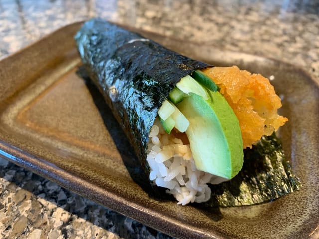 Shrimp Tempura Hand Roll.