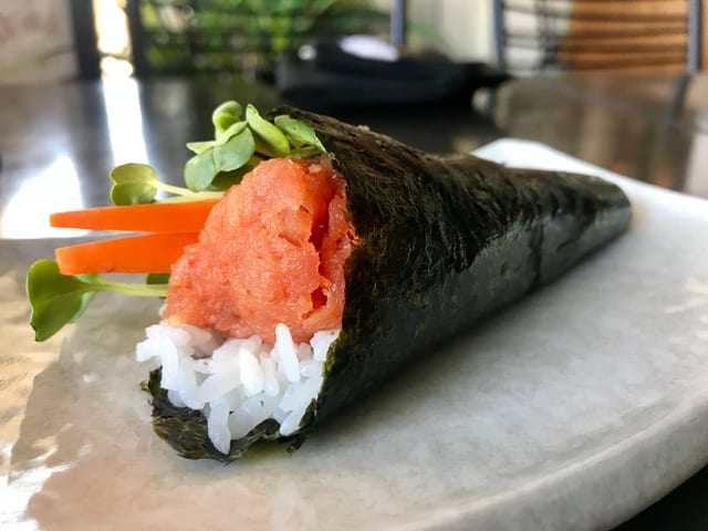 Spicy Tuna Hand Roll.